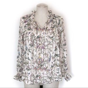 H&M Jungle Foliage Pattern Blouse Size 2